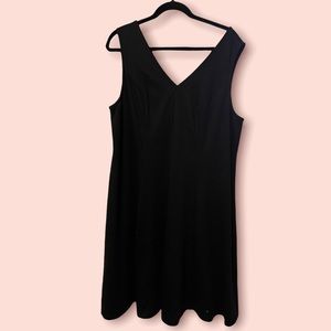 Simple Black V-neck Dress